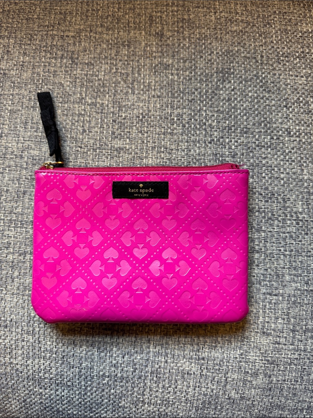 kate spade Hot Pink Patent Embossed Zip Pouch